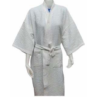 เสื้อคลุมอาบน้ำ ผ้าวาฟเฟิล  รังผึ้ง เกรดโรงแรม ไซส์คนเอเชีย ยูนิเซ็กซ์ Waffle Bathrobe Asian Size Hotel Quality