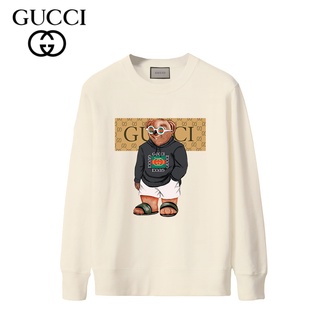 Gucci เสื้อกันหนาว คอกลม ผ้าฝ้าย พิมพ์ลาย แฟชั่นสําหรับผู้ชาย และผู้หญิง