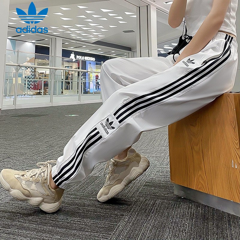 Adidas ของแท้ 100% กางเกงวอร์มลําลอง เข้ารูป สีพื้น สําหรับผู้ชาย และผู้หญิง เหมาะกับการเล่นกีฬา
