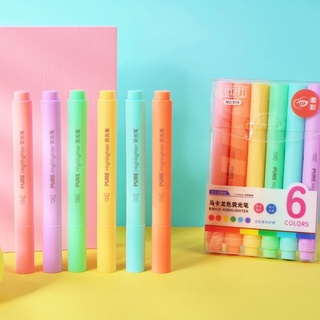 ปากกาไฮไลท์ 1 กล่องมี 6 สี