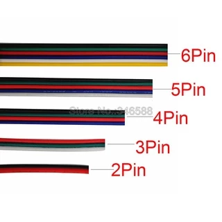 สายไฟ LED 22AWG 2Pins 3Pins 4Pins 5Pins 6Pins 10 ม. 20 ม. 50 100 ม. สําหรับ Ws2811 Ws2812 5050 RGB RGBW