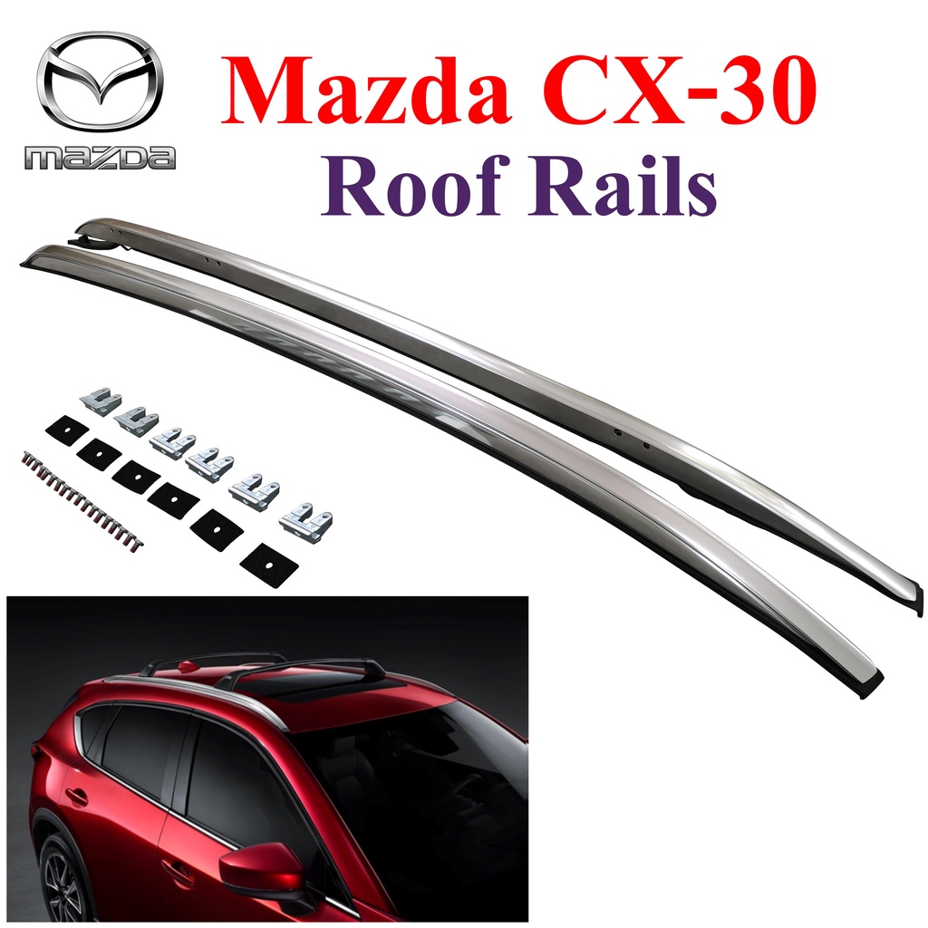 ราวแร็คหลังคาMazda CX-30 แร็คหลังคามาสด้า ผลิตจากอลูมิเนียม เฉพาะรุ่นไม่เจาะรถ ติดตั้งง่าย