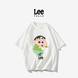 [S-5XL]Leefalle เสื้อยืดแขนสั้น ผ้าฝ้าย พิมพ์ลายการ์ตูน ขนาดเล็ก สําหรับคู่รัก