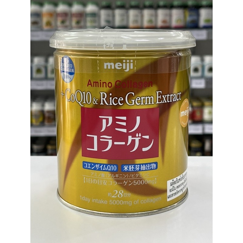 Meiji Amino Collagen premium 💥พร้อมส่ง 💥 เมจิ อะมิโน คอลลาเจน พรีเมียม สีทอง แบบกระปุก 200 กรัม ของแท้ จากญี่ปุ่น