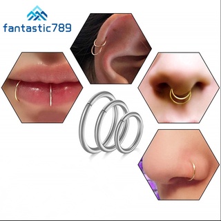 Fantastic789 Stainless Steel Earrings Nose Ring Clip-on Spiral Minimalist Multi-purpose Accessories