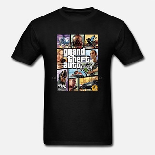 กระหน่ํา เสื้อยืด พิมพ์ลาย GTA GTA Fie 22 FHhaag59GHhpjf43 สีดํา สไตล์คลาสสิก สําหรับผู้ชายSize S-5XL