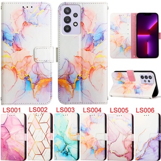 เคสโทรศัพท์หนัง PU นิ่ม ฝาพับ ลายหินอ่อน พร้อมช่องใส่บัตร หรูหรา หลากสี สําหรับ Samsung Galaxy S21 FE S20 FE S22 Ultra S21Ultra S22 Plus S21 Plus