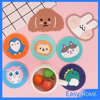 ที่รองแก้ว PVC ลายการ์ตูน  ​ล้างได้  ทนความร้อน วัสดุกันลื่น Cartoon PVC Coaster