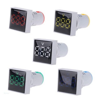 Bonjour Square Voltmeter AC 20-500V Volt Meter Panel LED Digital Voltage Indicator Light 22mm