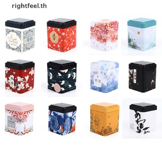 Rightfeel.th กล่องเหล็ก ทรงสี่เหลี่ยม สไตล์วินเทจ สําหรับใส่ชา ลูกกวาด