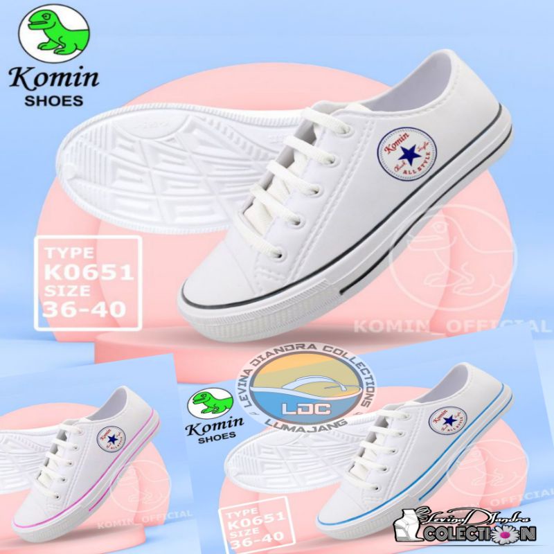 PYLON/EVA KOMIN WHITE RUBBER SHOES K0651 (36-40)