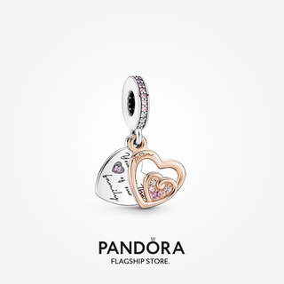 Pandora จี้รูปหัวใจ ชุบทอง 14K สีโรสโกลด์