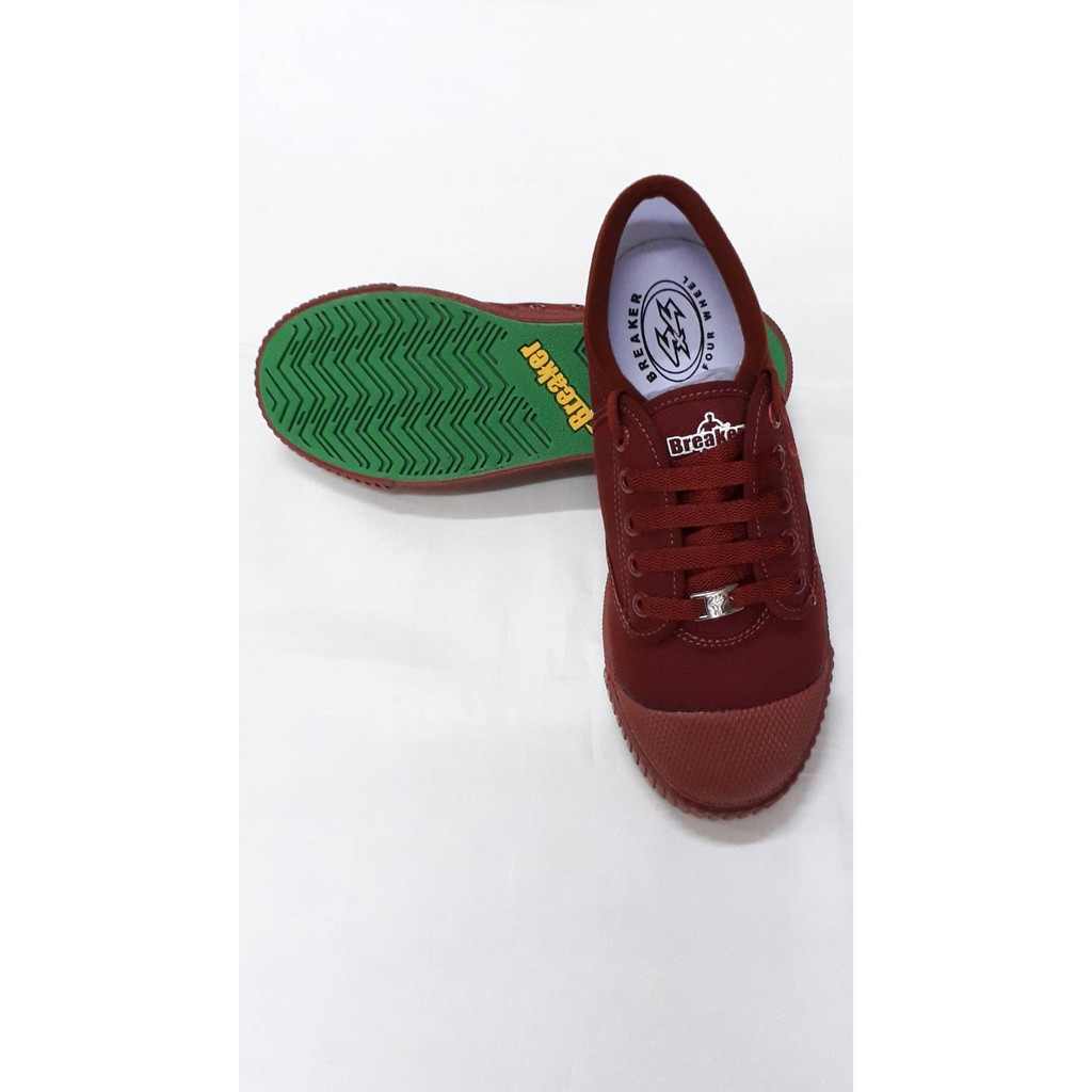 รองเท้าผ้าใบนักเรียน Breaker รุ่น 4X4 (พื้นเขียว) สีน้ำตาล SIZE 29-45