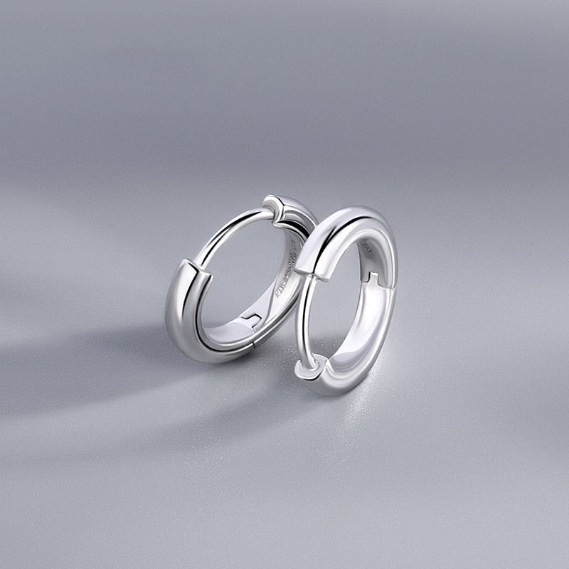 【binbingo】เครื่องประดับ 925 ต่างหูเงินแท้ 100% แป้นต่างหู earrings ต่างหูห่วงเงินแท้ ไม่ลอกไม่ดํา สไตล์เกาหลี 1 คู่/2 pc