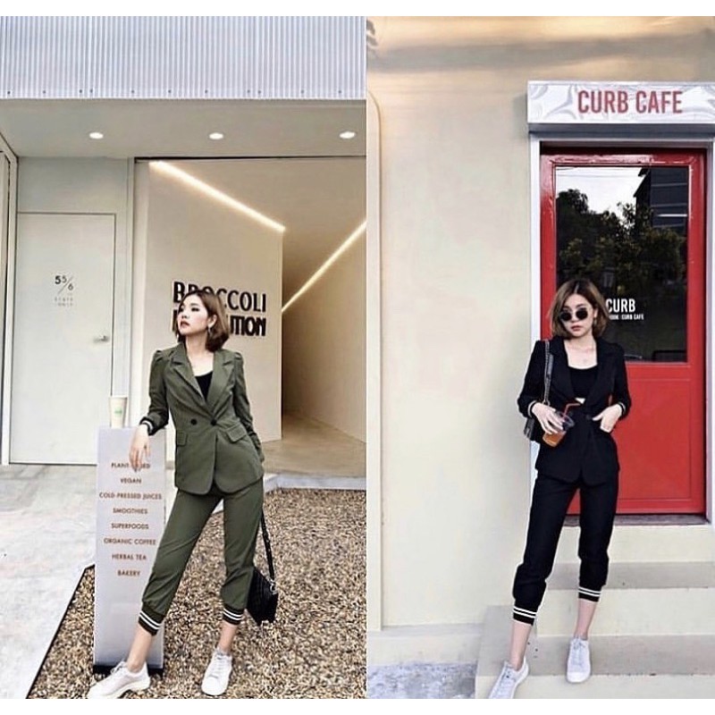 ชุดเซ็ทสีดำ#yqkoreanshop