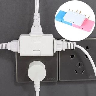 180° ตัวแปลงซ็อกเก็ตหมุนได้ American Standard, เครื่องขยายรางปลั๊กไฟ 2500W/10A สําหรับช่องแคบ - ABS สีขาว/ชมพู/น้ําเงิน (1PC)