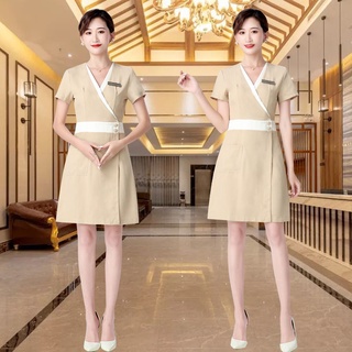 ช่างเสริมสวย ชุดทำงาน 。 ช่างเสริมสวย workwear หญิงฤดูใบไม้ร่วงและฤดูหนาวร้านเสริมสวยระดับไฮเอนด์เท้าอาบน้ำนวดเท้าช่างเส