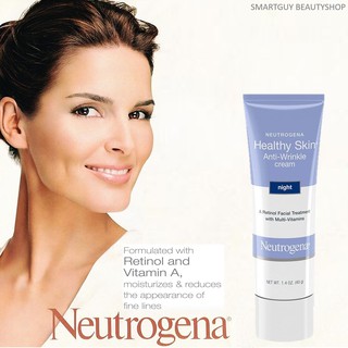 Neutrogena Healthy Skin Anti-Wrinkle Cream Night 40g ผลิตภัณฑ์ครีมดูแลผิวหน้าตอนกลางคืนสูตรพรีเมี่ยมช่วยให้ริ้วรอยจางลง