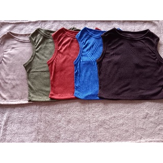 เสื้อกล้ามครอปผ้าบุ้ง1*1ผ้านิ้มใส่สบาย