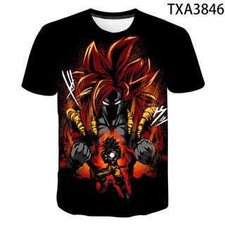 เสื้อยืดแขนสั้นลําลอง พิมพ์ลายการ์ตูน Dragon Ball น่ารัก แฟชั่นฤดูร้อน สําหรับเด็กผู้ชาย และเด็กผู้หญิง