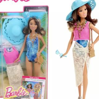 👍👙*มีจำกัด*ลิขสิทธิ์แท้💯 👒Barbie GLAM VACATION สีฟ้า