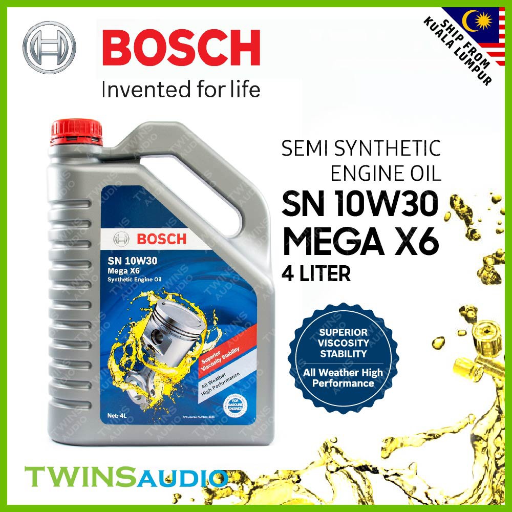 น้ํามันเครื่อง BOSCH SN 10W30 MEGA X6 SEMI SYNTHETIC ENGINE OIL