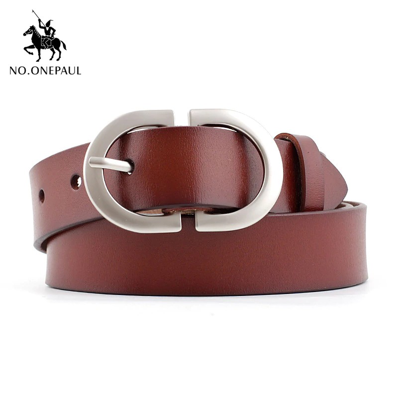 NO.ONEPAUL Genuine Leather Designer Luxury Women's Belt - Double