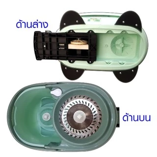 SKG ไม่ถูพื้นถังปั่น SK-6632 ชุดถังปั่นแห้ง-ปั่นน้ำ 8 ลิตร ถังสแตนเลส ไม้ถูพื้น ชุดถังปั่นไม้ม็อบ