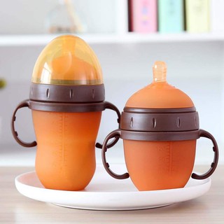 Silicone Baby Milk Feeding Bottle ขวดนมเด็ก ขวดนมทารก สารซิลิคอน จุกนมนิ่ม ขนาด 180ml/270ml