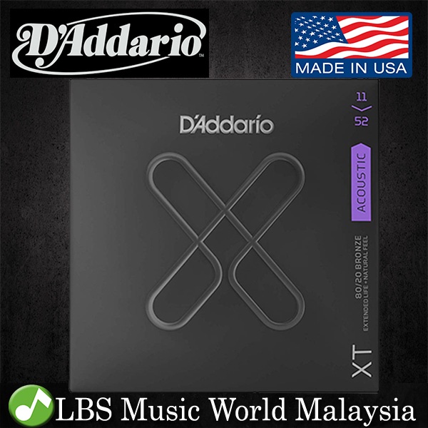 D'ADDARIO Daddario XTABR1152 XT 80/20 สายกีต้าร์โปร่งสีบรอนซ์ไฟแบบกําหนดเอง Daddario D Addario (11-5