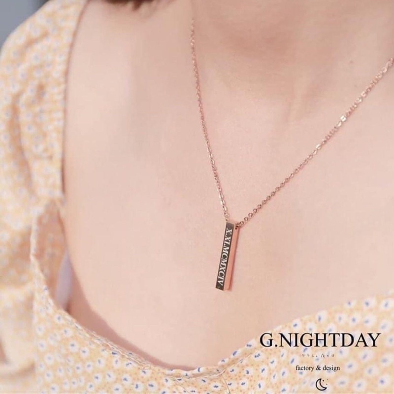 G.NIGHTDAY -  สร้อยคอจี้แท่ง พร้อมสั่ง เลเซอร์ชื่อได้ตามสั่ง ❣️