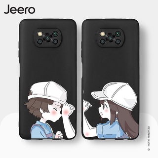 Jeero เคสคู่ เคสไอโฟน คู่รัก กันกระแทกซิลิโคนนุ่มการ์ตูนน่ารักตลก เคสโทรศัพท์ POCO X3 Pro GT NFC F3 M3 M2 Redmi Note 9 10 9S 10S Xiaomi HFE566