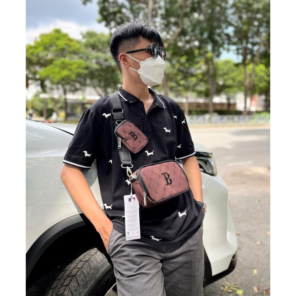 Mlb MONO NEW YORK x BOS TON CROSSBACK BAG.ผ้า POLYESTER คุณภาพสูง, กันน้ํา 3D EMBROIDERRED LOGO มาตรฐานแท้