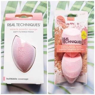 (Real Techniques®) Miracle Powder Sponge เรียลเทคนิค ฟองน้ำแต่งหน้า เหมาะสำหรับใช้กับแป้งฝุ่น ฟองน้ำไข่ Beauty Blender