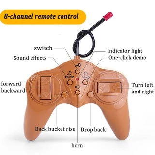 รีโมทคอนโทรล 8CH Dump รถบรรทุก RC Excavator รถของเล่น 2.4G วิศวกรรมยานพาหนะของเล่น 8 ช่อง Controller รถของเล่นเด็กของขวัญ