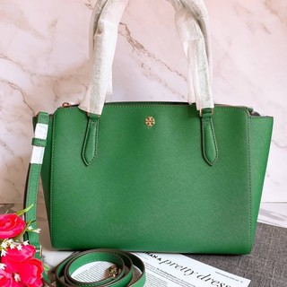 แท้💯📌 Tory Burch Womens Emerson Saffiano Leather Green