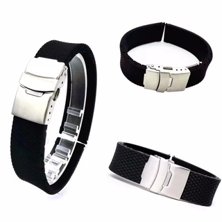 B&G สายนาฬิกา Silicone Strap เเบบนิ่ม สายยางซิลิโคน ลายตาข่าย มีขนาด 20 mm, 22 mm, 24 mm