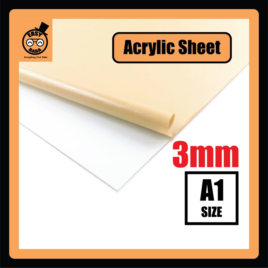 🔥 แผ่นอะคริลิค Perspex Plexiglass 3mm A1 Size 🔥 | วัสดุหล่อเกรด A |