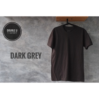 ออกใบกำกับภาษีได้ - เสื้อยืดสีพื้น DARK GREY ( สีดำอมเทา ) **ไม่มีการเย็บตะเข็บข้างตัวเสื้อ**