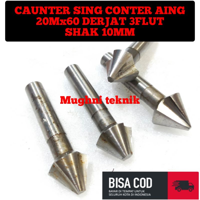 MATA SING CUNTER DRILL BIT SING 20mmx60 องศา 3flut เป็น 10 มม.