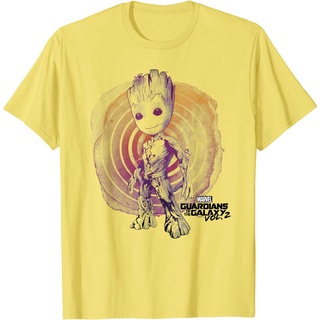 ร์ตูนพิมพ์ฤดูร้อน ย์เสื้อยืด Marvel Guardians Vol. 2 Groot Watercolor Swirl T-Shirt C1 T-Shirt Mens Marvel Avengers