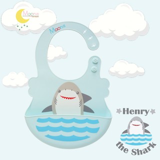 Moona Babykingdom ผ้ากันเปื้อนซิลิโคน Silicone bib (Shark-ฉลาม)