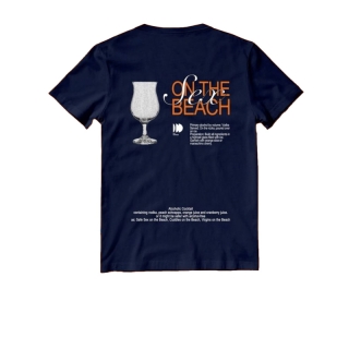 โปรโมชั่น : เสื้อยืดสีกรม Oversize ผ้าหนา ลายพิมพ์ NAVY TEE SEX ON THE BEACH เสื้อยืด SOTB