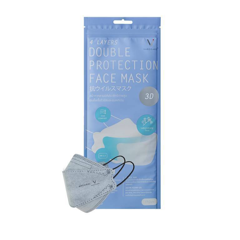 พร้อมส่ง รุ่นใหม่ VAROGARD Antiviral mask สีเทา ป้องกันและยับยั้งไวรัส ...