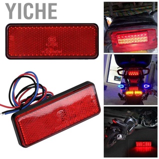YiChe Universal Motorcycle Scooter Moped Rectangle LED Reflector Tail Brake Light Stop Lamp