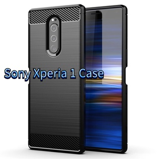 เคสโทรศัพท์มือถือ คาร์บอนไฟเบอร์ แบบนิ่ม พรีเมี่ยม สําหรับ Sony Xperia 1 5 8 10 XA1Plus Ultra XZ1 XZ2 Premium L2