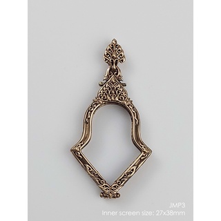 JMP3GoldenBronze Jumpee Pim Yai amulet casing 27x38mm กรอบพระบรอนซ์ทอง จำปีพิมพ์ใหญ่