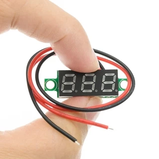เครื่องทดสอบแรงดันไฟฟ้า โวลต์มิเตอร์ดิจิทัล ขนาดเล็ก 0.28 นิ้ว 2.5V-40V หน้าจอ LED สีแดง น้ําเงิน เหลือง เขียว
