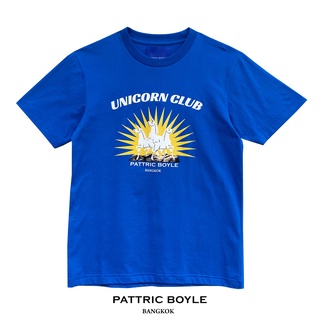 เสื้อยืดสีขาวPATTRIC BOYLE / ST / UNICORN CLUB / เสื้อยืด สีขาว พิมพ์ลาย ยูนิคอร์น แพลททริค บอยลย์ / UC02002 UC UN 02