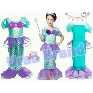 โค้ด URAA10NV ลด10% เมื่อซื้อ 999บ. &lt; ส่งฟรี/พร้อมส่ง &gt; ชุดว่ายน้ำเด็ก ชุดเด็ก Mermaid Swiming เซ็ท 3 ชิ้น รุ่น Little